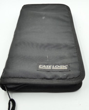 Vintage CASE LOGIC Zippered Carrying Case 48 CD Storage Secured Protection Black
