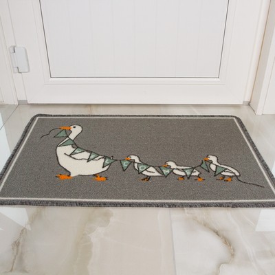 Grey Duck Blue Washable Barrier Mat Welcome Hall Doormat Entrance