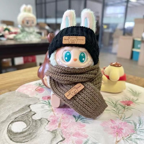 Stylish handmade Clothes set for the Monsters labubbu outfit scarf hat No Toy - Bild 6 von 8