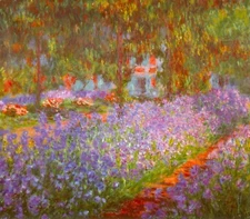 Monet's Garden by Claude Monet Giclee Fine Art Print Reproduction on Canvas