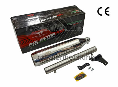 Fit For Royal Enfield Meteor 350 Red Rooster Exhaust Silencer With Pipe Polished