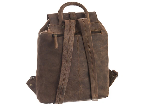 Greenland Nature Montenegro Leder Rucksack Freizeit Wanderrucksack Braun 2909 - Bild 3 von 4