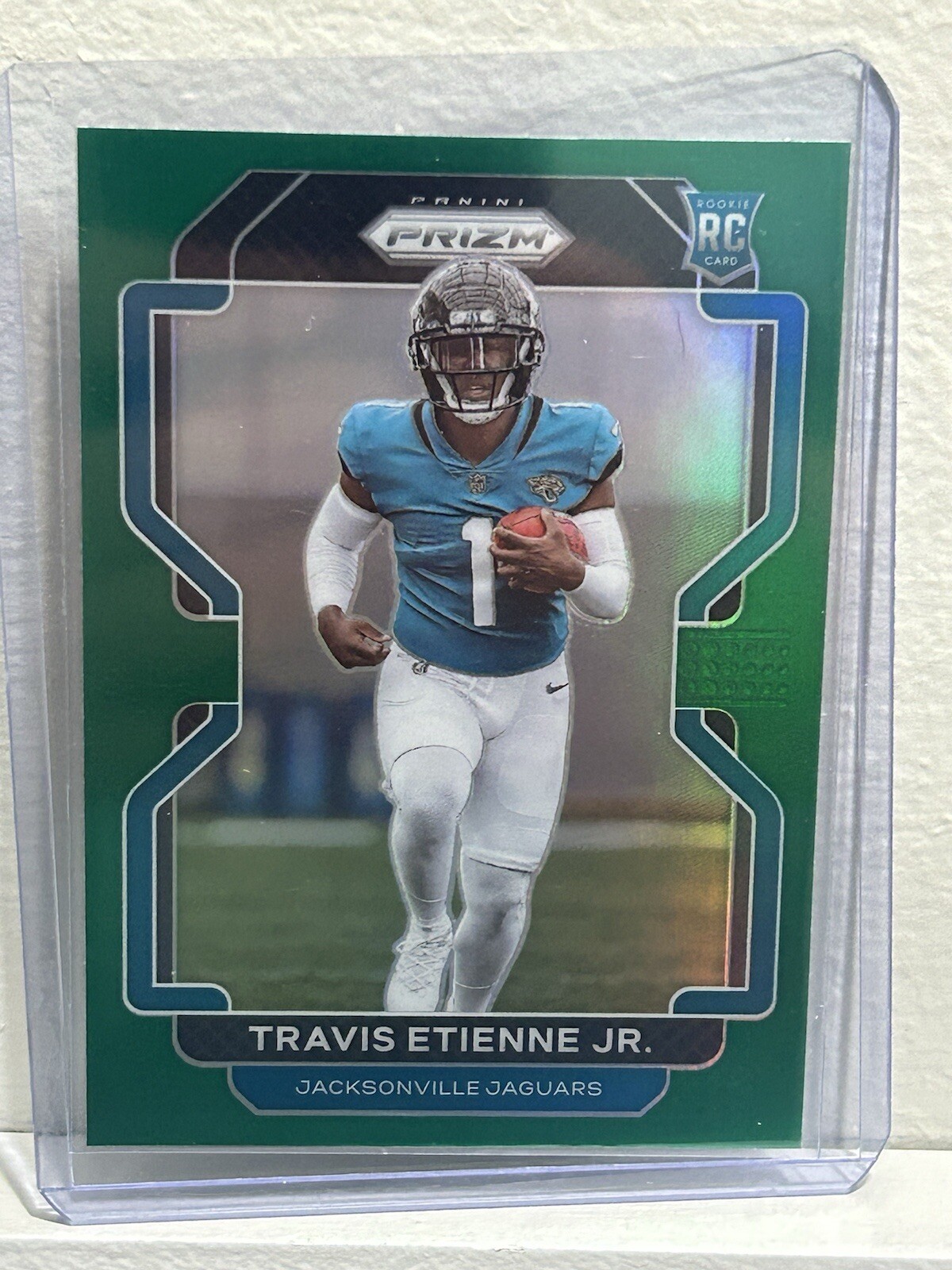 TRAVIS ETIENNE JR. 2021 PANINI PRIZM GREEN #344 RC ROOKIE JACKSONVILLE JAGUARS