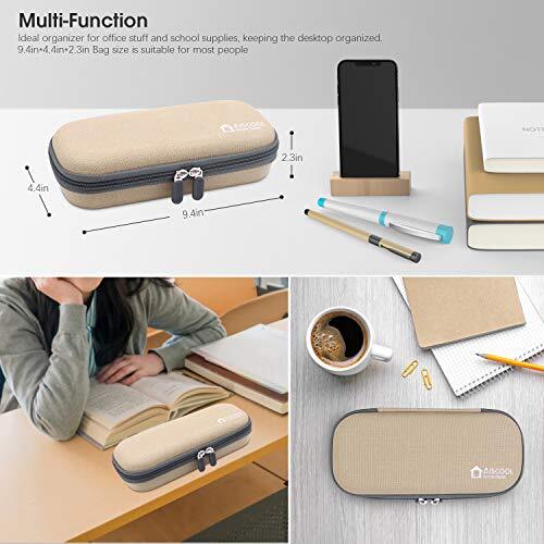  Hard Pen Pencil Case Canvas Pouch Holder Bag Big Capacity Stationery Box Khaki