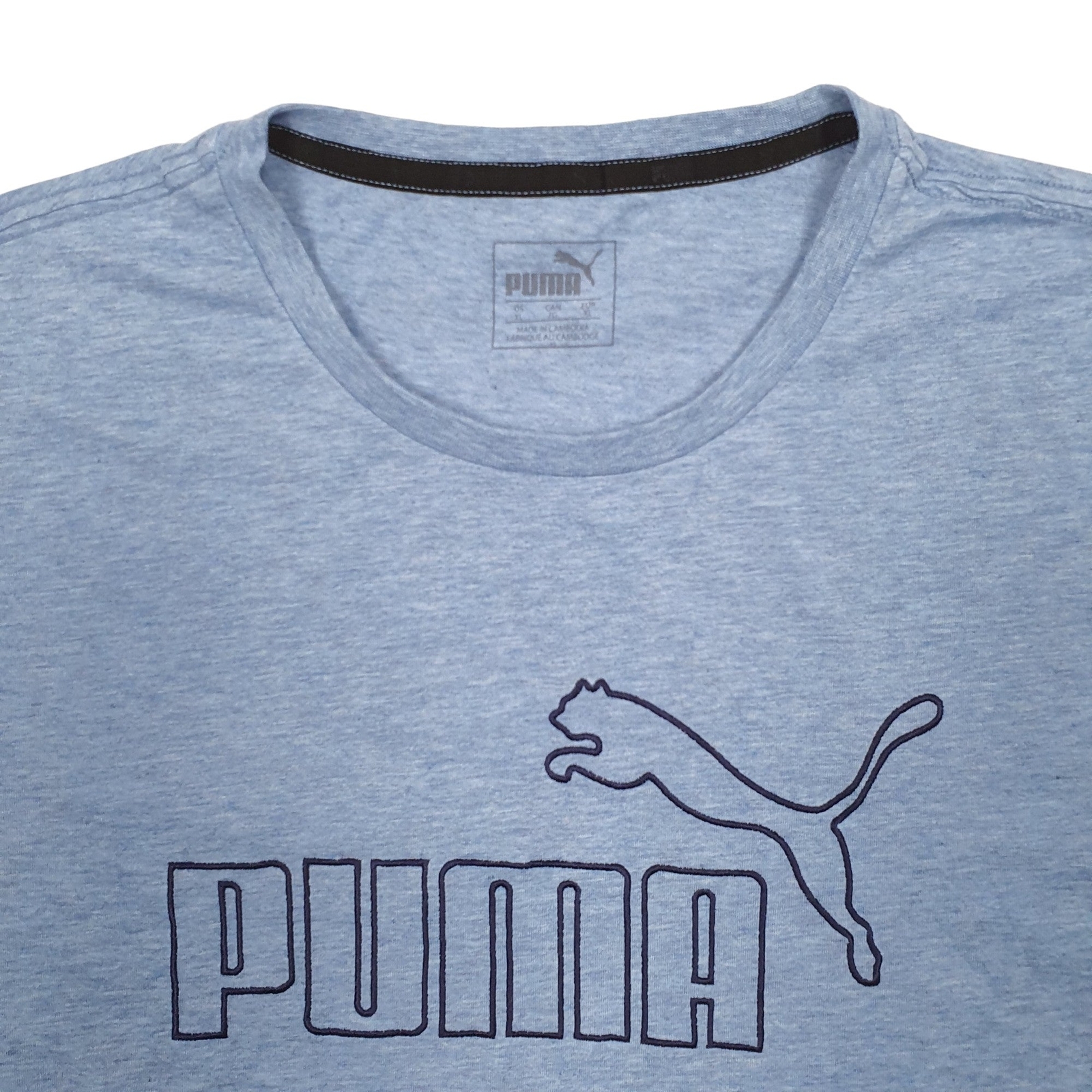 PUMA Blue T Shirt Tee Spellout Short Sleeve Cotton Blend Mens XL image 3