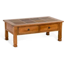 Sunny Designs Sedona 49" Transitional Wood Coffee Table in Rustic Oak