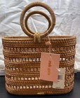 WOMENS HAND BAG CULT GAIA TH1101 RTTANOS COCO TOTE NATURAL NEW