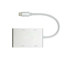 4 in 1 USB-C Type-C to 4K HDMI VGA DVI Converter USB 3.0 Hub Adapter For Mac D