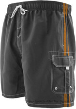 Big Men'S Cargo Swim Trunks - Tropical Print