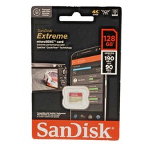 SanDisk 128GB Extreme micro SDXC UHS-I A2 V30 U3 Memory Card