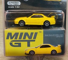 Mini GT MGT00341 Nissan Skyline GT-R (R34) V-Spec 1:64 Diecast Car - Yellow
