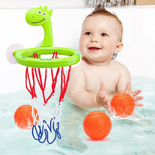 Bathing Toy Bathtub Basketball Hoop, Green Dinosaur Shape Fun Game Gifts in the 
