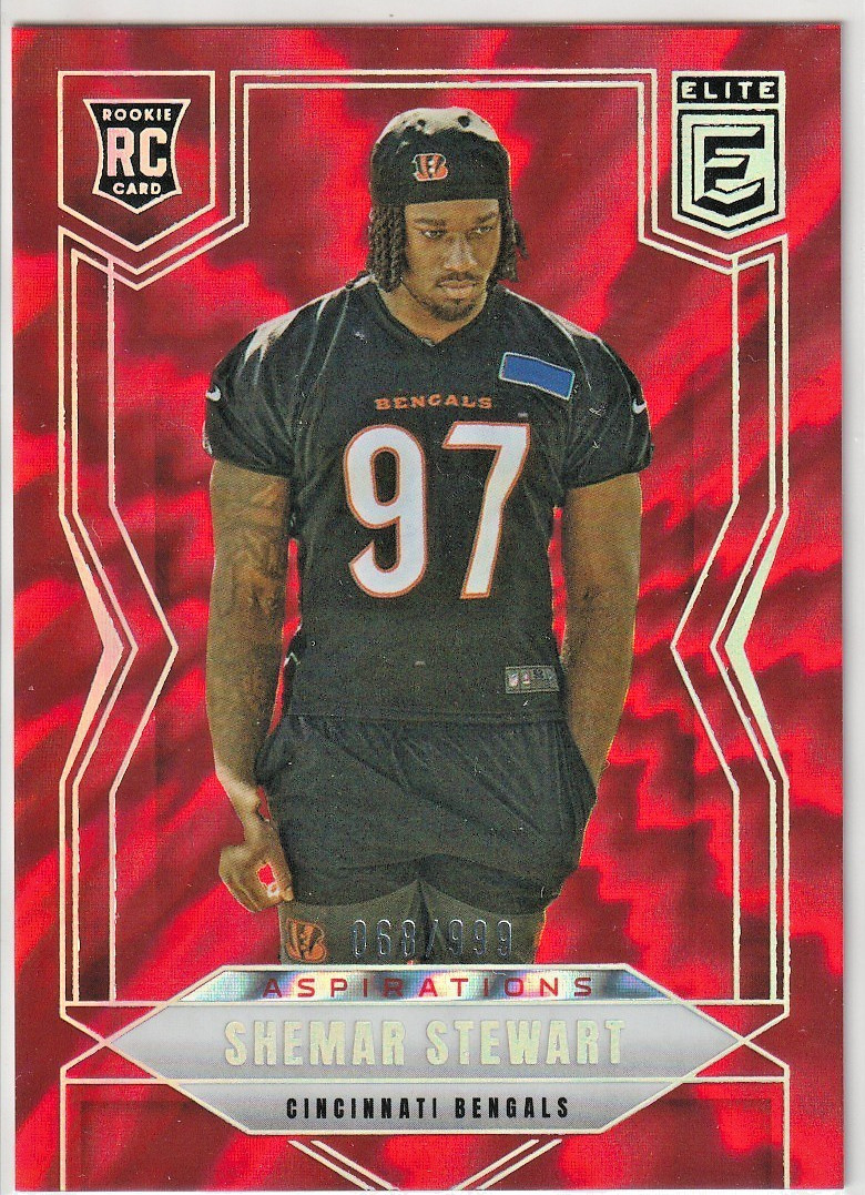 2025 Panini Donruss Elite Shemar Stewart #140 Aspirations Shimmer /999 RC Bengal