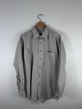 Yves Saint Laurent Dress Shirt Gray Button Up Long Sleeve Size 16 32-33