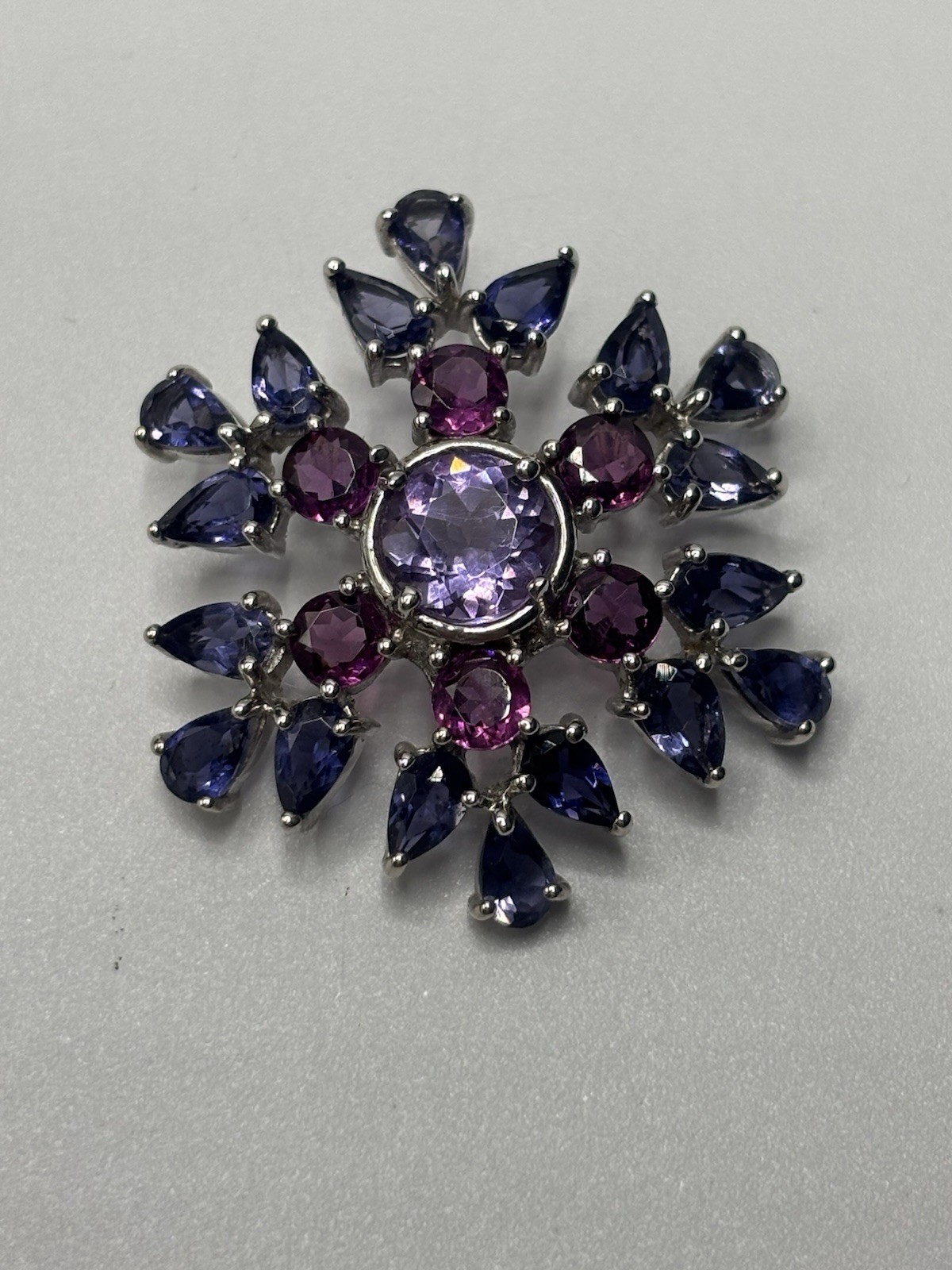 Sterling Silver Tanzanite Ruby Amethyst Pendant G… - image 6