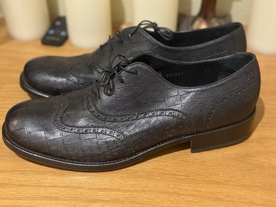 $750 New Giorgio Armani Hand Made In Italy Black Oxfords 