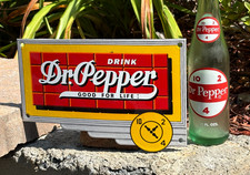 "Dr PEPPER 10-2-4" PORCELAIN ADVERTISING SIGN, (10"x 6.5") BEAUTIFUL SIGN