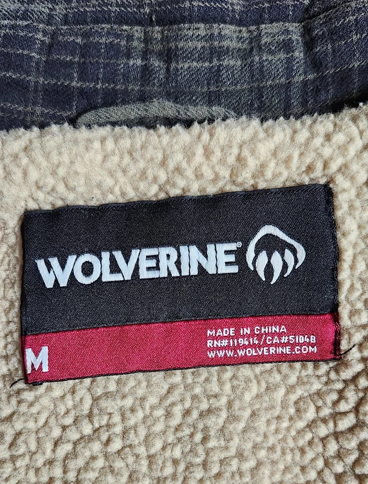 Wolverine Hombre Hastings Sherpa Forrado Cremallera Camisa Chaqueta Mediana Foto 3 de 4
