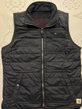 Carhartt Amoret Reversible Puffer Plaid Vest Women  s Sz 2 4-6 Quilted Zip Up