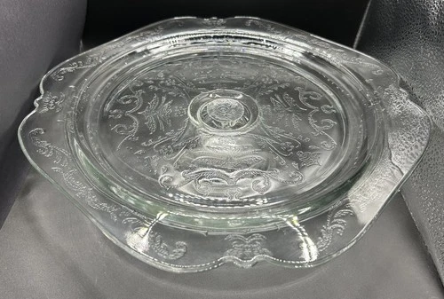 VTG Indiana Glass Madrid Pattern Footed Cake Plate Stand 10.25" Depression Glass