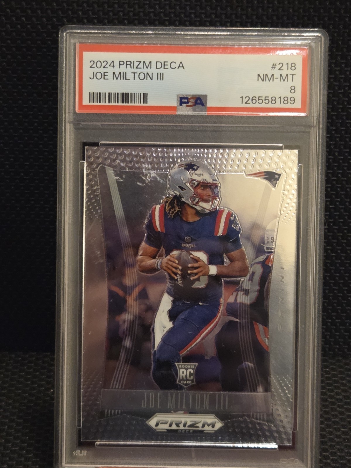 2024 Panini Prizm Deca - Joe Milton III #218 Silver Prizm (RC)