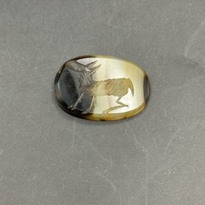 Large ancient old Roman agate stone intaglio seal depicting a deer