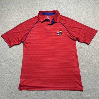 Rivalry Threads 91 Kansas Jayhawks Polo Shirt Mens Medium Red Performance