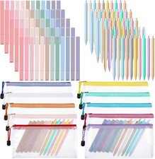 Bible Journaling Kit: 60 No-Bleed Highlighters, 50 Gel Pens, 10 Pouches
