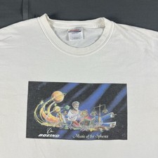 Vintage Boeing Music of the Spheres Hanes Heavyweight White T shirt size XL
