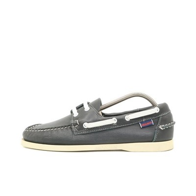 Sebago Herren Docksides Mokassin Dunkelblau Leder Handgenäht Bootsschuhe EU 41