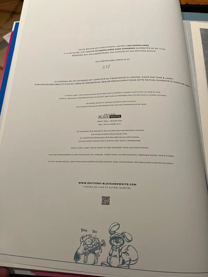 TIRAGE BLACK AND WHITE SPIROU ET FANTASIO VIRUS DEDICACE JANRY - Photo 3/4