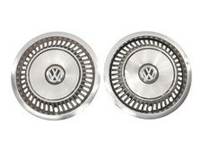 2x Genuine Vw Metal 13 Hub Cap Wheel Covers Vw Jetta Golf Gti Rabbit Mk1 Mk2 