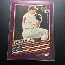 2026 Panini USA Stars & Stripes Carson Bolemon PURPLE DISCO PRIZM SP #'d /99 (C1