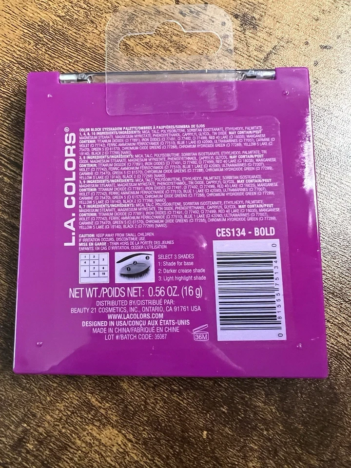 L.A. Colors Bold 10 Color Eyeshadow Palette CES134 Bold - Image 2 of 2
