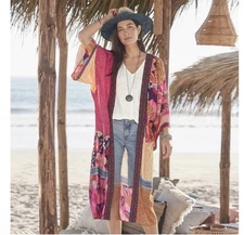 Sundance Size XS/S Paradiso Multicolor Long Kimono Duster Cardigan Jacket Mixed