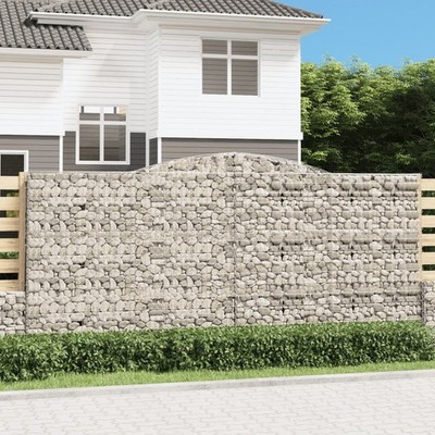 Gabione mit Hochbogen Steinkorb Drahtkorb Steingabionen Verzinktes Eisen vidaXL