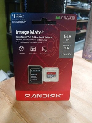 SanDisk ImageMate 512GB Class 10 microSDXC UHS-I Memory Card. NEW OTHER.