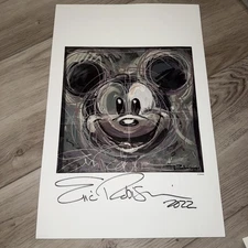 2022 Disney D23 Expo Eric Robison Signed Mickey Mouse Art Litho Print 12x18