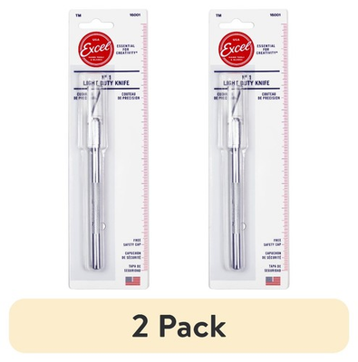 #ad 2 pack Excel Blades K1 Light Duty Aluminum Hobby Craft Knife with Safety Cap $9.31