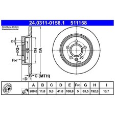 2x Bremsscheibe hinten für Volvo C30 533 C70 2 542 S40 544 V50 545 | 26226418
