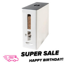 27lbs Large Rice Dispenser, 7.25 x 16.5 x 16.5 Inches, White