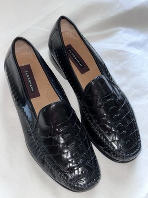FLORSHEIM Weave  Bridgeport  loafers men s size 9.5 EEE black style #18341