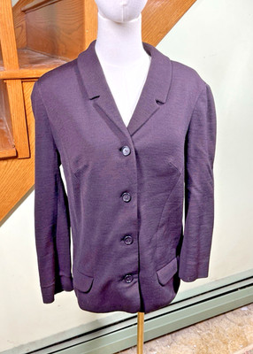Feldpausch Womens Sz 44 Eggplant Purple Blazer JSA Jersey Durch Mitin Mottenecht