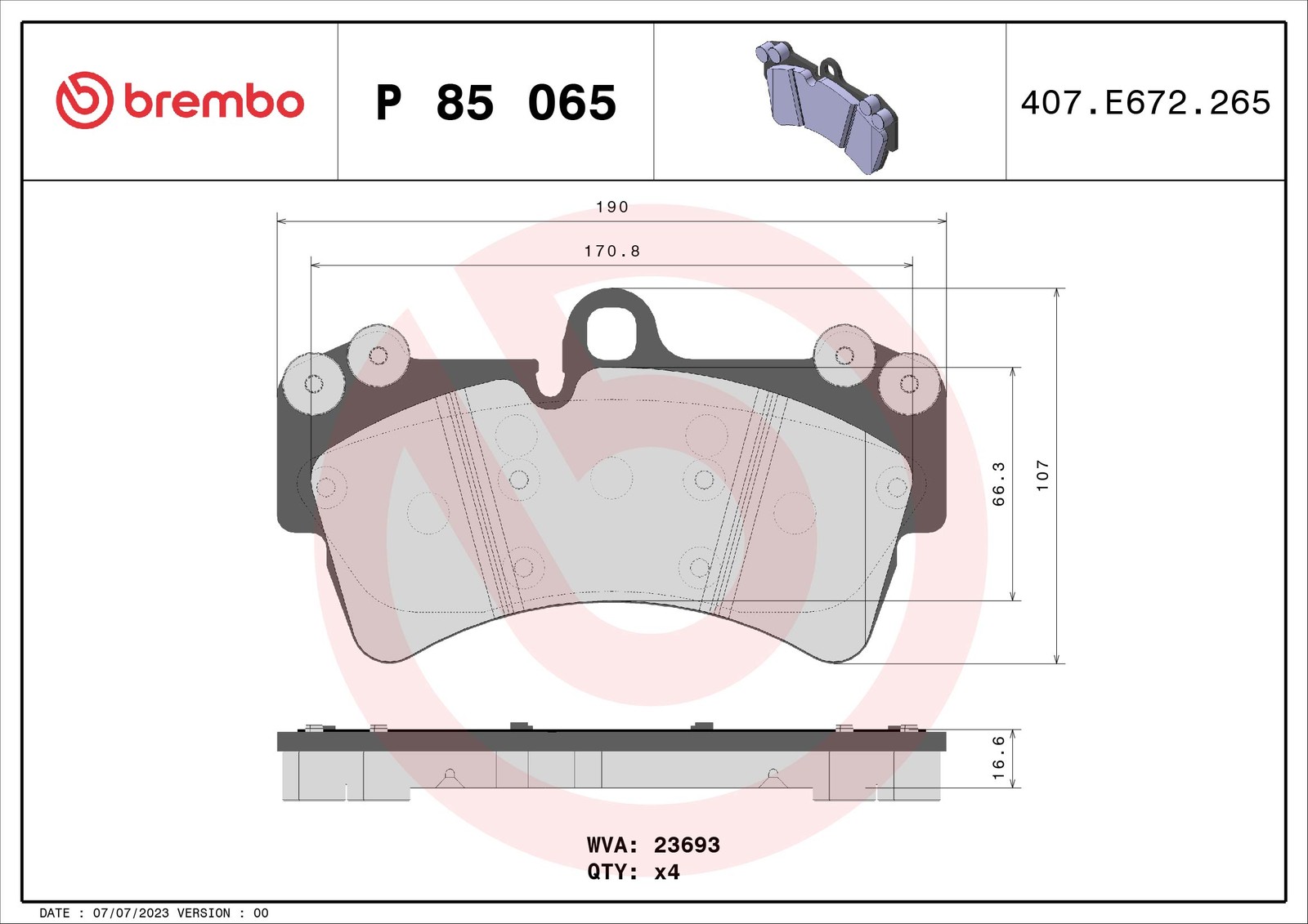 Brembo Bremsbelagsatz vorne [Hersteller-Nr. P85065] für VW, Audi, Porsche - Bild 6