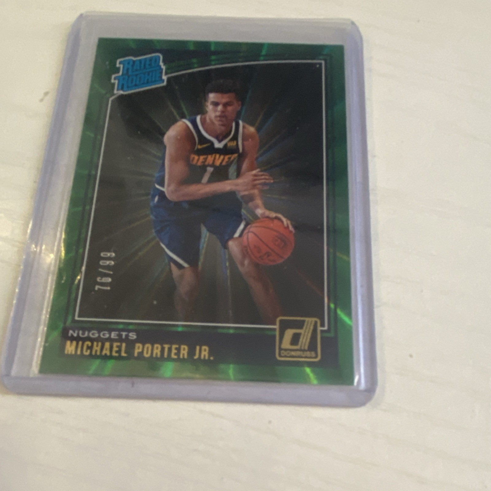 2018-19 Panini Donruss Rated Rookie Michael Porter Jr. #182 Green Laser /99