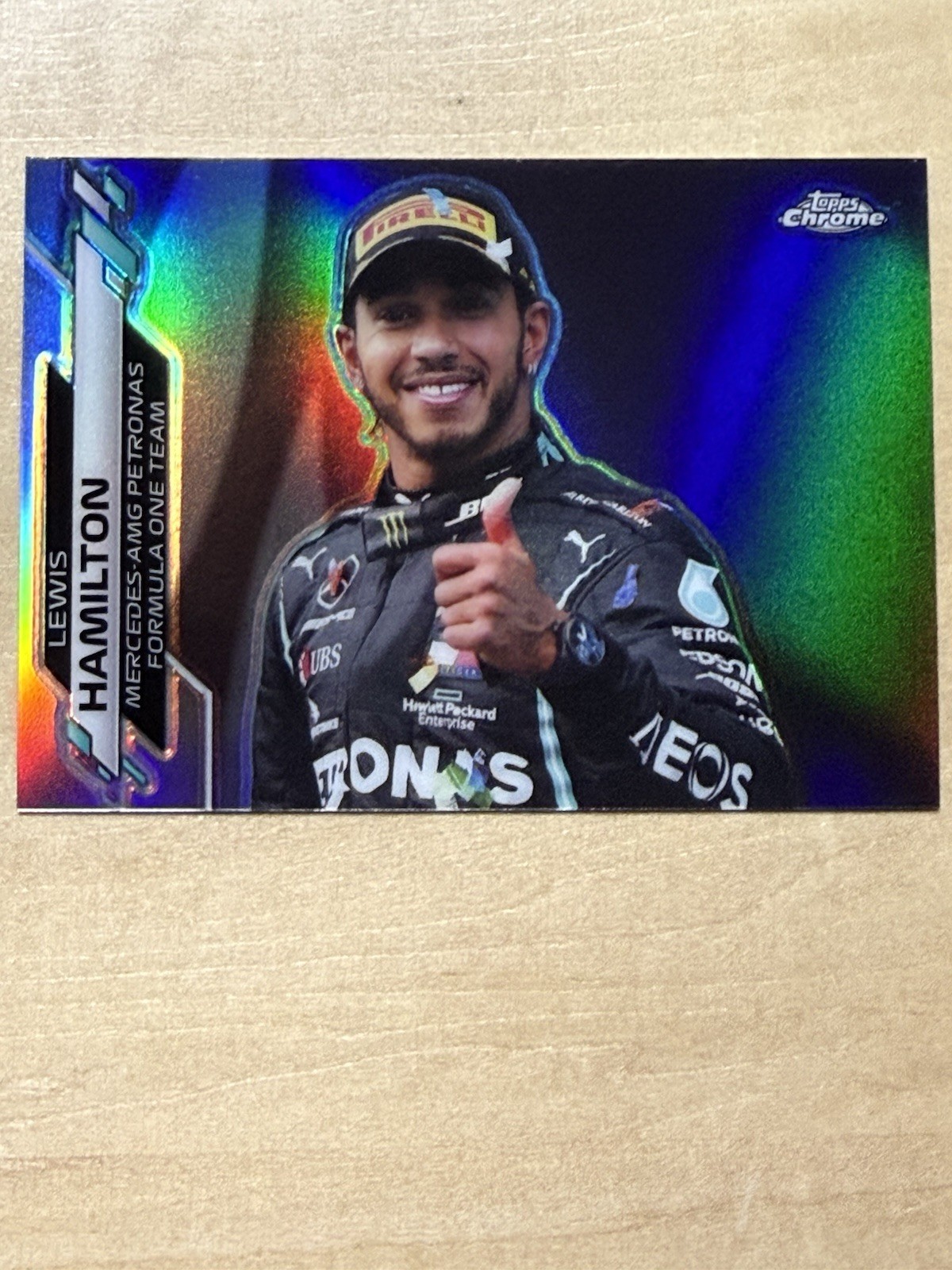 2020 Topps F1 CHROME 174 LEWIS HAMILTON MERCEDES SILVER REFRACTOR