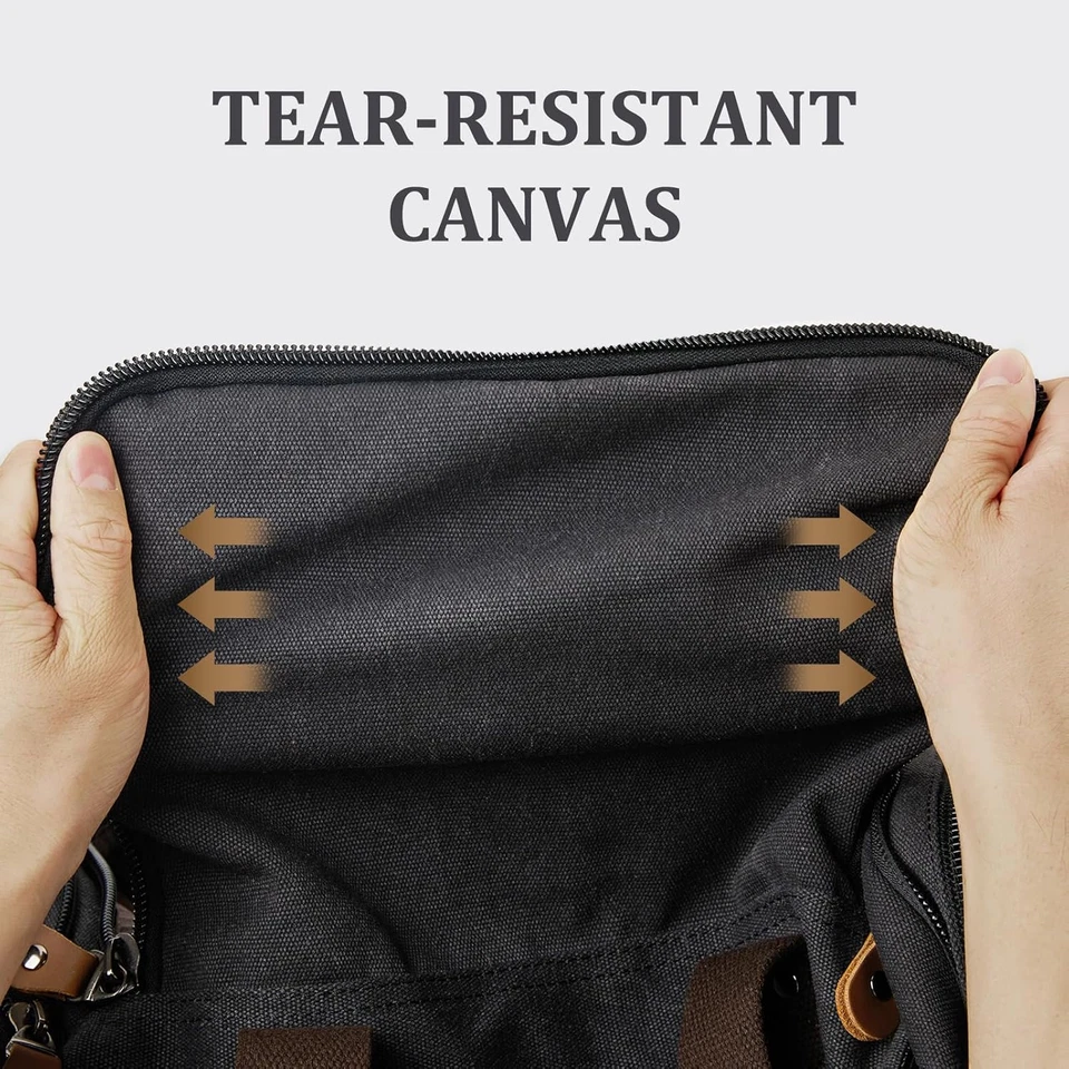 Canvas Duffle Bag for Travel 60L Expandable Duffel Weekend Overnight Bag for Men - Image 4 of 4