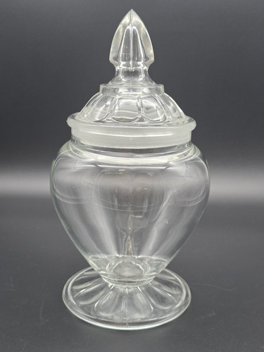 VTG Glass Drug Store Pharmacist Apothecary Canister Cookie Jar Ground Top - Picture 2 of 10