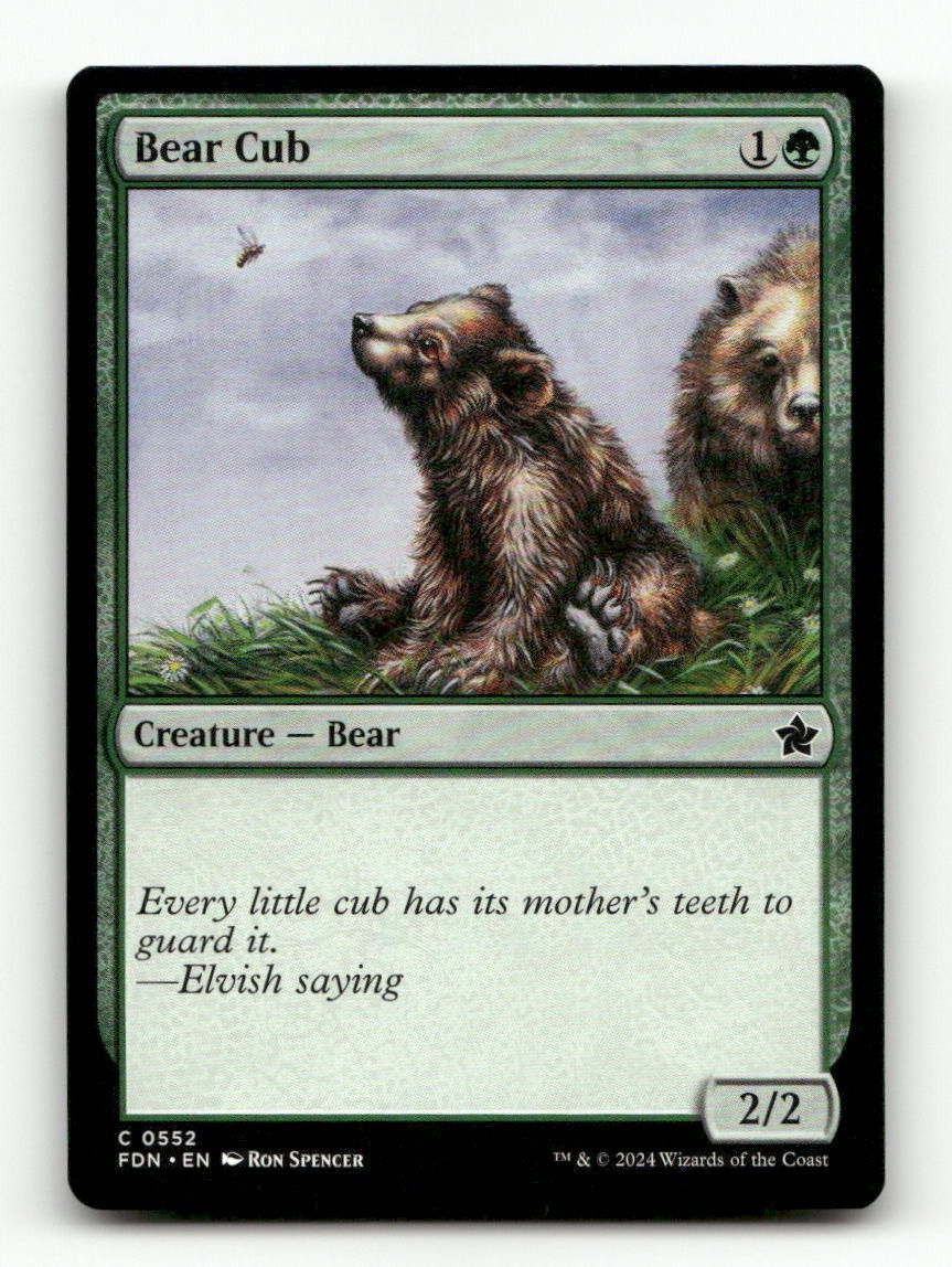 Bear Cub 552 Common Foundations Magic: The Gathering Near Mint