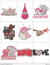 ASSORTED VALENTINE'S DAY COLLECTION EMBROIDERY MACHINE DESIGNS PES USB